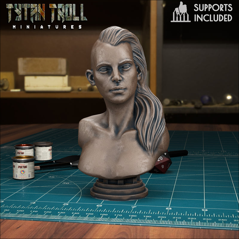 Side Lady Hair Bust - TytanTroll Miniatures - DnD - Fantasy - Only-Games