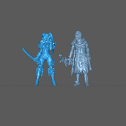 (0078) Female elf human tiefling ninja warrior with katanas - Only-Games
