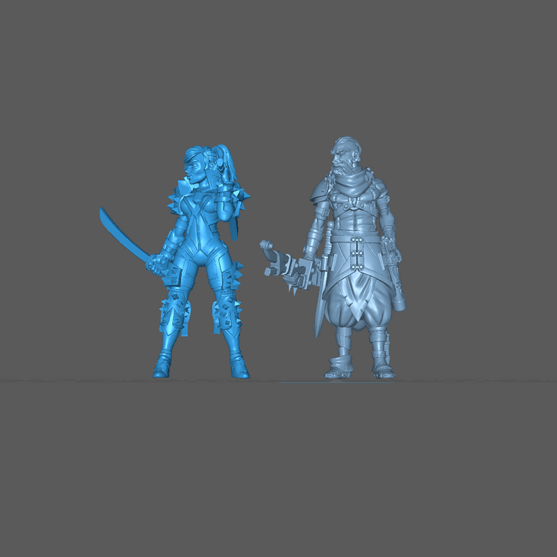 (0078) Female elf human tiefling ninja warrior with katanas - Only-Games
