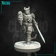 (0074) Male half-orc human elf tiefling warrior witch hunter with sword - Only-Games