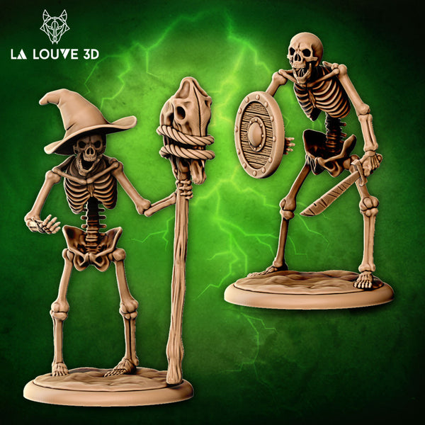 Skeletons : warrior and wizard - Only-Games