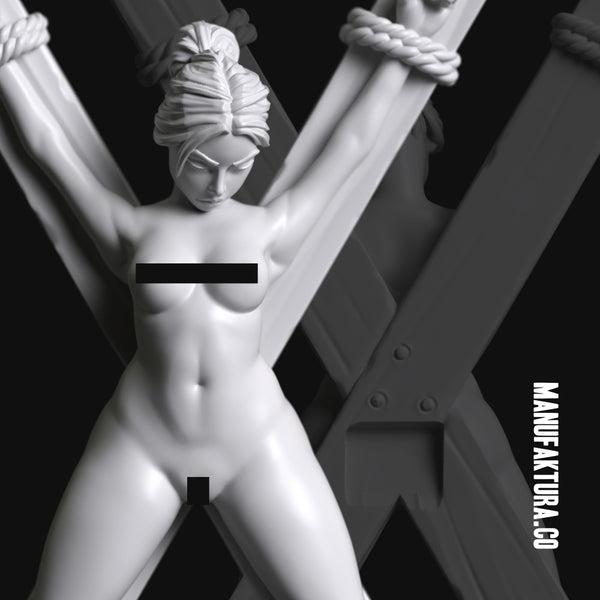 Sub Series 51 - Naked & Crucified Female Prisoner Slave - Only-Games