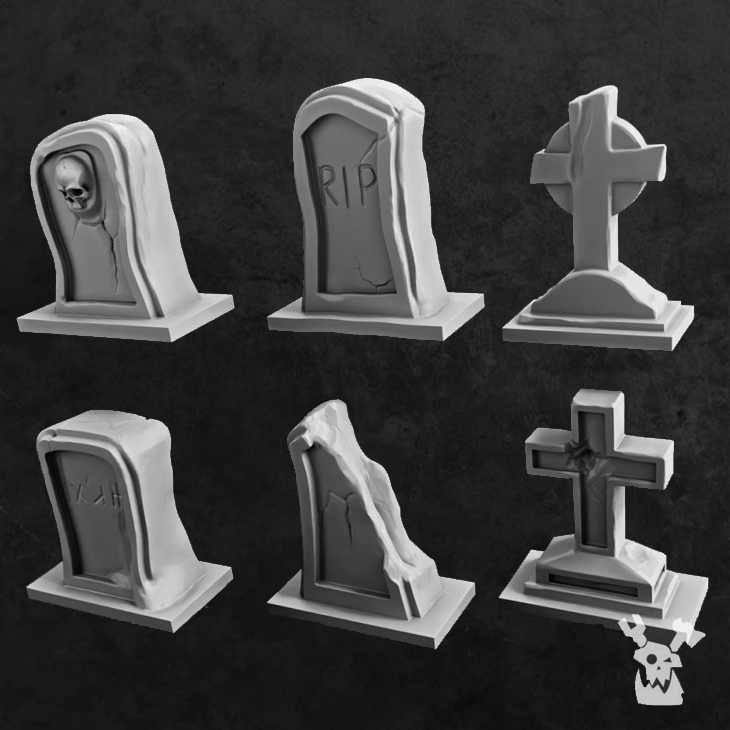 Graveyard coffins and tombstones - Only-Games