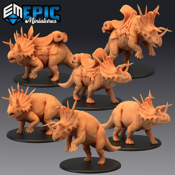 Triceratops Set / Ancient Horned Dinosaur / Jurassic Mount Collection - Only-Games
