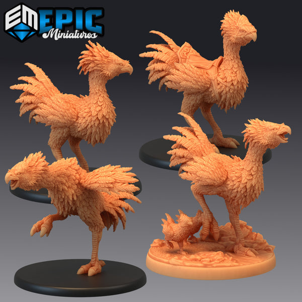 Terror Bird Set / Large Feathered Raptor / Ancient Giant Chicken - Only-Games